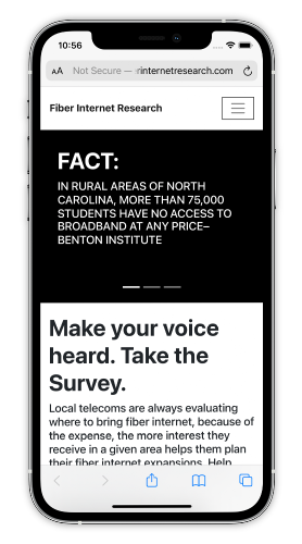 Fiber Internet Research smartphone mockup
