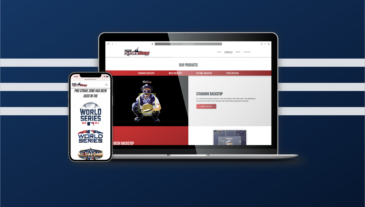 pro strike zone baseball mount airy website redesign